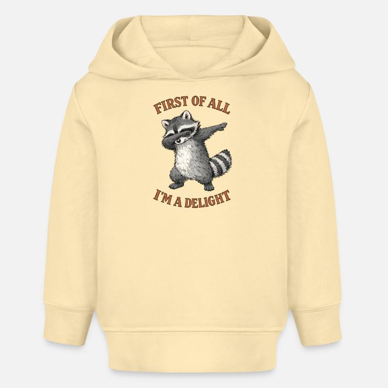 Raton laveur, raton laveur drôle - Sweat à capuche bébé bio Stanley/Stella - crème