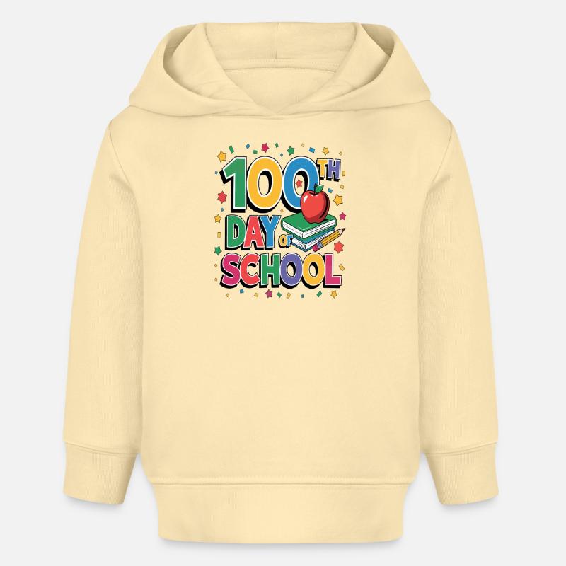 Célébration du 100e jour d’école - Sweat à capuche bébé bio Stanley/Stella - crème