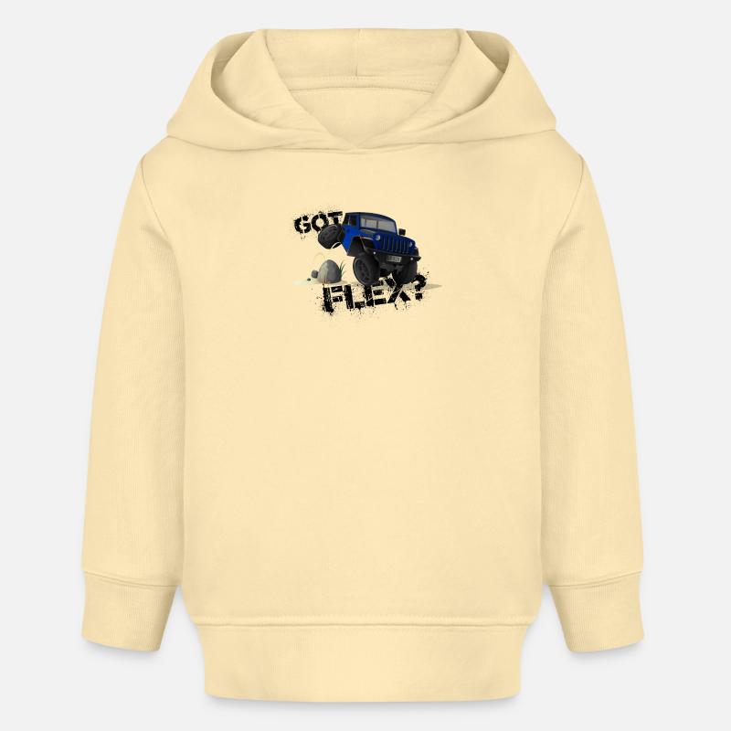 - C’EST UN VRAI 1ER. - OFFROADER Crawler - Bleu - Sweat à capuche bébé bio Stanley/Stella - crème