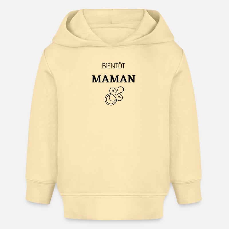 Bientôt maman - Sweat à capuche bébé bio Stanley/Stella - crème