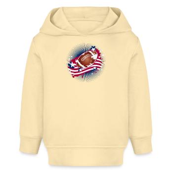 Football Graffiti Motif with American Flag - Baby Organic Hoodie by Stanley/Stella - cream - Front