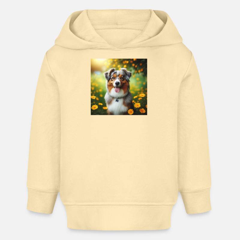 Berger australien - Sweat à capuche bébé bio Stanley/Stella - crème