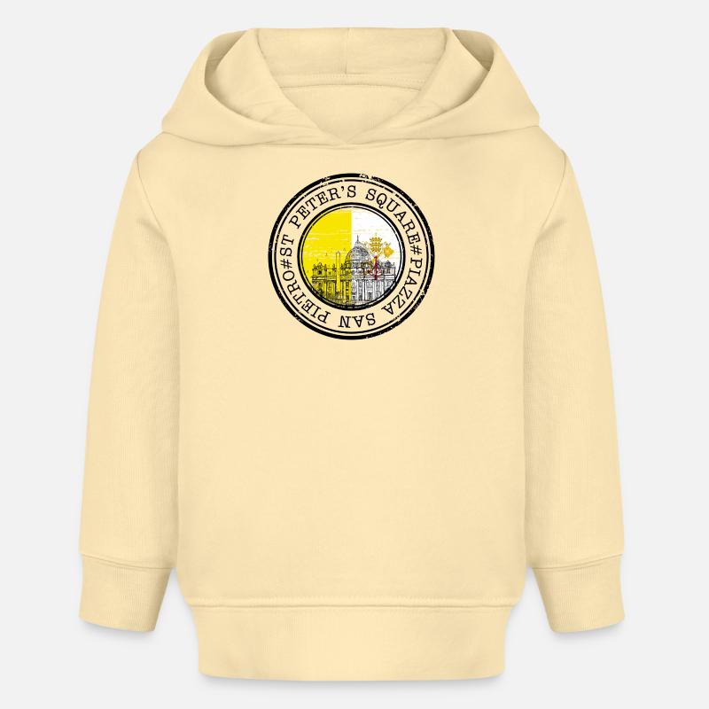 Cercle de timbres de la Cité du Vatican - Sweat à capuche bébé bio Stanley/Stella - crème