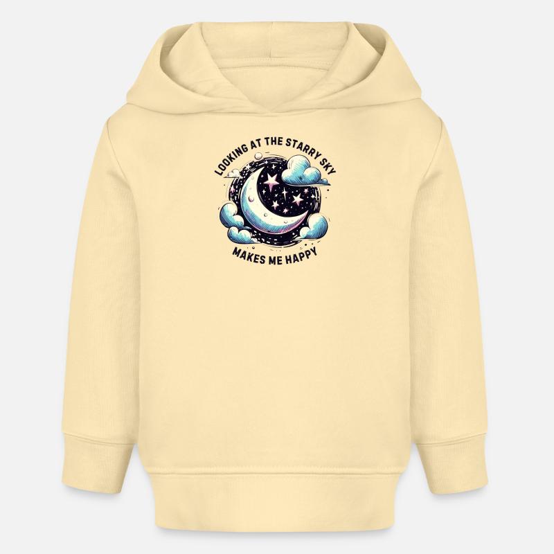 Le ciel étoilé me rend heureux - Sweat à capuche bébé bio Stanley/Stella - crème