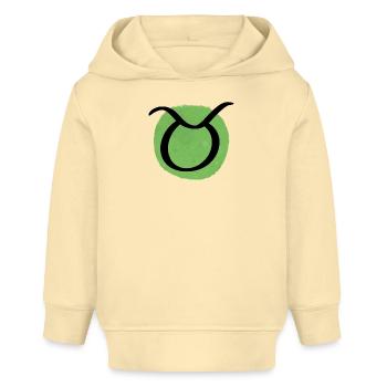 Signe du zodiaque Taureau - Sweat à capuche bébé bio Stanley/Stella - crème - Devant