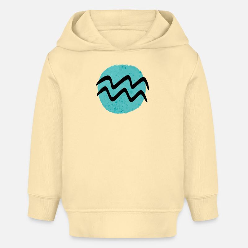 Signe du zodiaque Verseau - Sweat à capuche bébé bio Stanley/Stella - crème