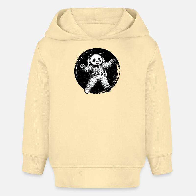 Astronaute Panda - Adorable explorateur de l’espace - Sweat à capuche bébé bio Stanley/Stella - crème