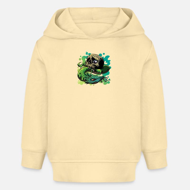 Crâne Serpent Néon - Sweat à capuche bébé bio Stanley/Stella - crème