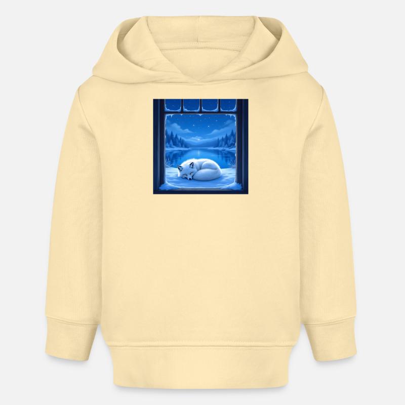 Renard des neiges - Sweat à capuche bébé bio Stanley/Stella - crème