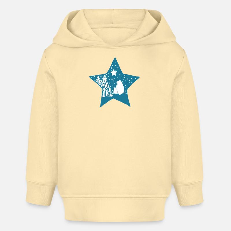 Eisbaer_im_Stern - Sweat à capuche bébé bio Stanley/Stella - crème