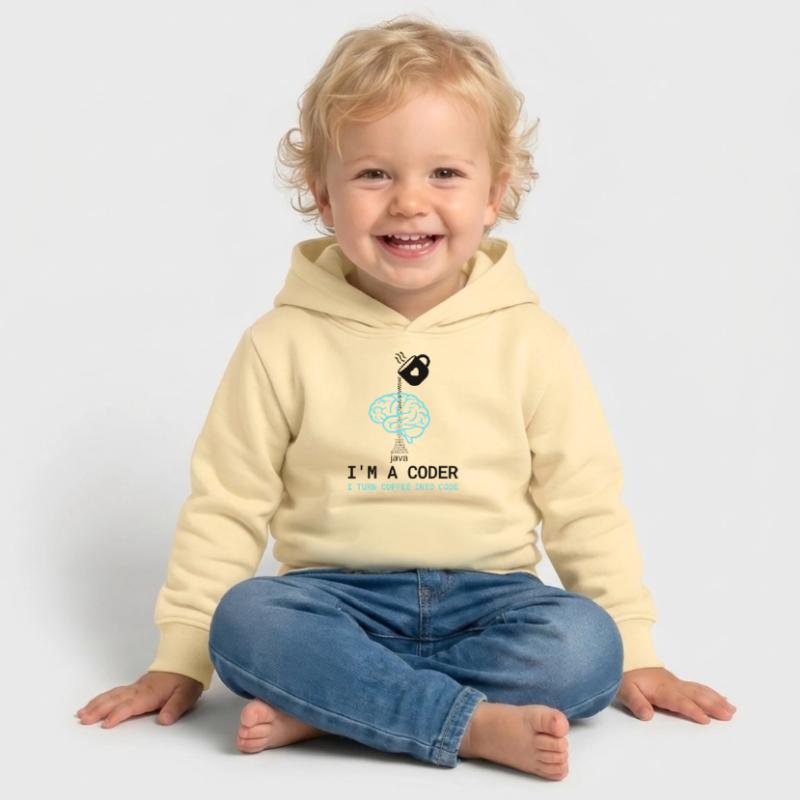 T-shirt Coder : Du café dans le code – Nerdy Programmie Sweat à capuche bébé bio Stanley/Stella