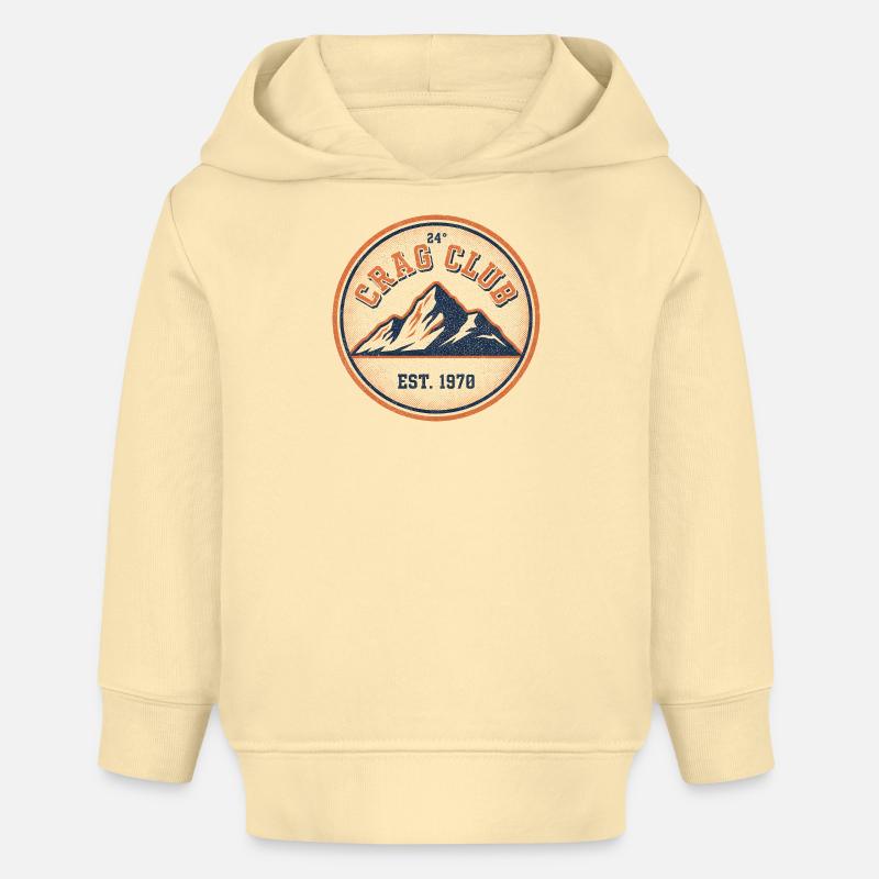 Patch de montagne de Crag Club - Sweat à capuche bébé bio Stanley/Stella - crème