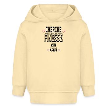 Cherche Finesse en CDI - Sweat à capuche bébé bio Stanley/Stella - crème - Devant