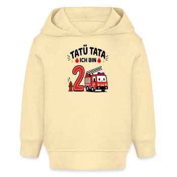 Feuerwehr Geburtstag 2 Jahr Shirt Ich bin 2 - Baby Organic Hoodie Baby Cruiser von Stanley/Stella - Creme - Vorne