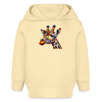 Giraffe farbig und bemalt wie Harlekin - Baby Organic Hoodie Baby Cruiser von Stanley/Stella - Creme - Vorne