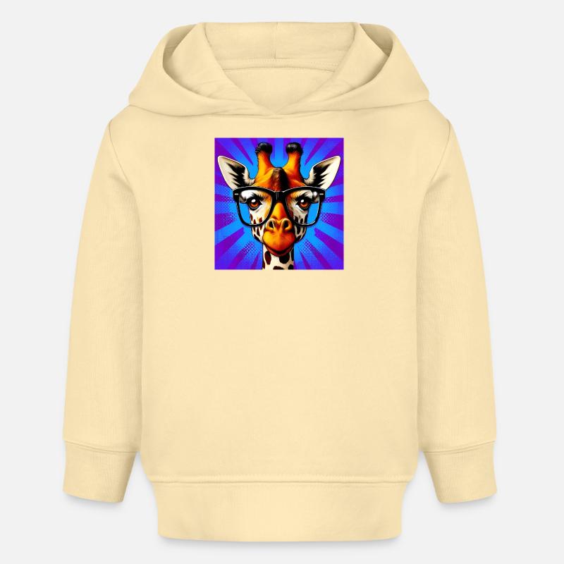 girafe - Sweat à capuche bébé bio Stanley/Stella - crème
