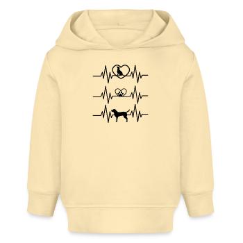 J’aime mon chien - Heartbeat pour animal de compagnie - Sweat à capuche bébé bio Stanley/Stella - crème - Devant