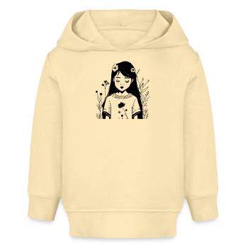 Abstract Cosmic Wave Pattern Tee - Baby Organic Hoodie by Stanley/Stella - cream - Front