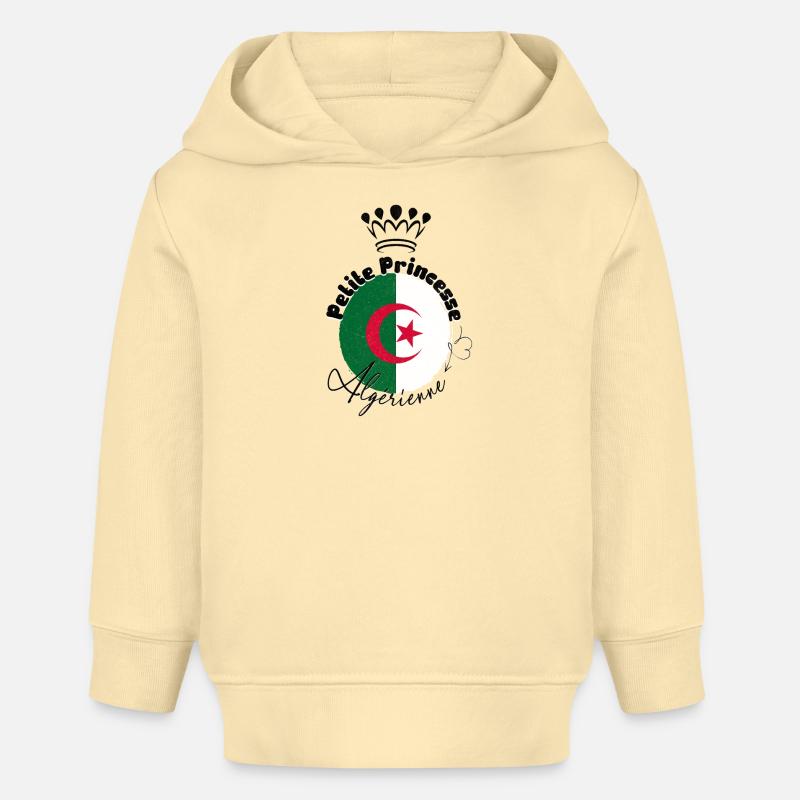 "Petite princesse algérienne" - Sweat à capuche bébé bio Stanley/Stella - crème