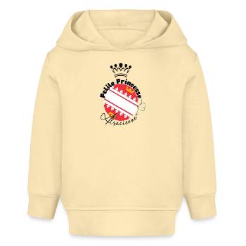 "Petite princesse alsacienne" - Sweat à capuche bébé bio Stanley/Stella - crème - Devant