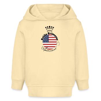 "Petite princesse américaine" - Sweat à capuche bébé bio Stanley/Stella - crème - Devant