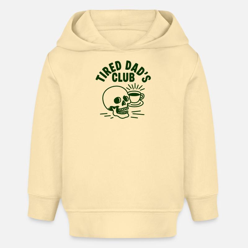 Fatigué Dads Club Café Crâne - Sweat à capuche bébé bio Stanley/Stella - crème