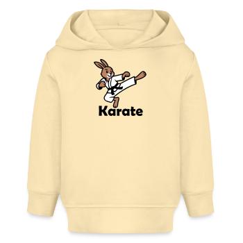 Karate Rabbit - Baby Organic Hoodie by Stanley/Stella - cream - Front