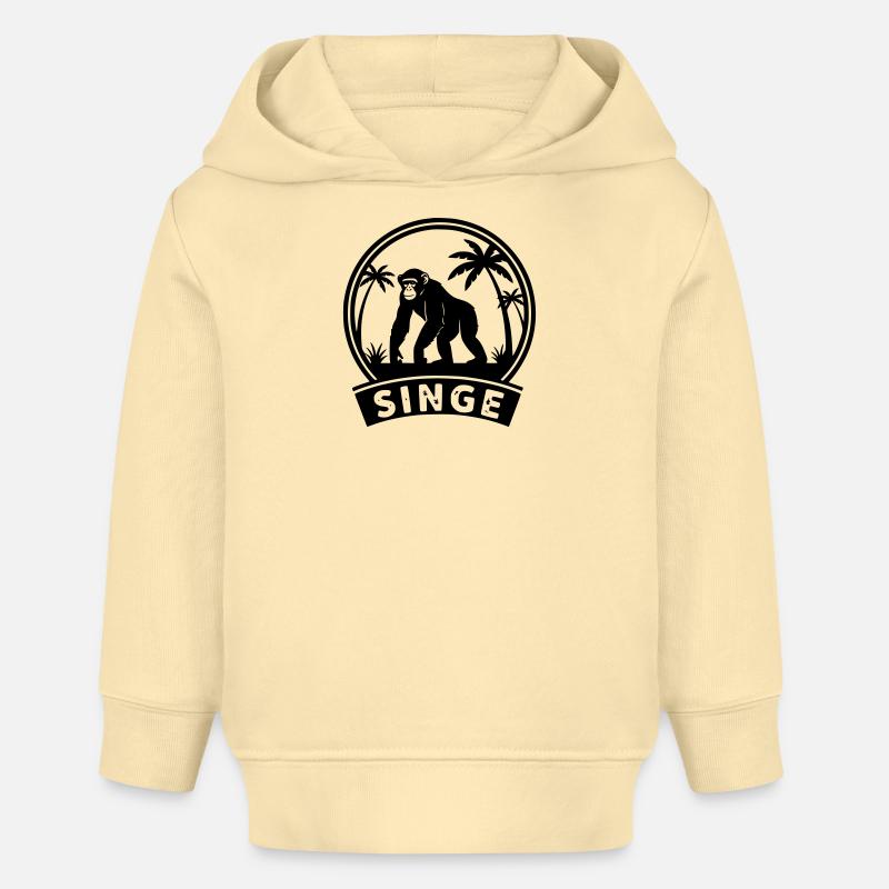 singe - Sweat à capuche bébé bio Stanley/Stella - crème