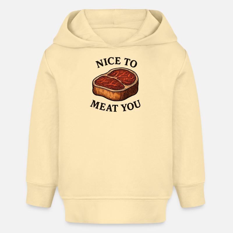 Sympa de te dévorer – Steak Saying - Sweat à capuche bébé bio Stanley/Stella - crème