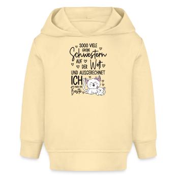 So viele Schwestern Katzen Beste Große Schwester - Baby Organic Hoodie Baby Cruiser von Stanley/Stella - Creme - Vorne