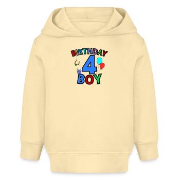 Birthday Boy 4 - Baby Organic Hoodie Baby Cruiser von Stanley/Stella - Creme - Vorne