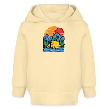 Camping am Bergsee Abendrot - Baby Organic Hoodie Baby Cruiser von Stanley/Stella - Creme - Vorne