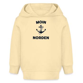 Moin Norden – Maritimes Anker-Design - Baby Organic Hoodie Baby Cruiser von Stanley/Stella - Creme - Vorne