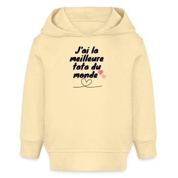 j'ai la meilleure tata du monde - Sweat à capuche bébé bio Stanley/Stella - crème - Devant
