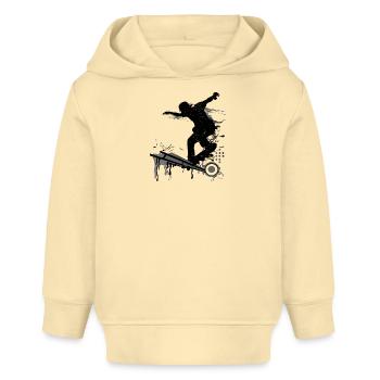 Skate - Skateboard - Skater Vintage - Sweat à capuche bébé bio Stanley/Stella - crème - Devant