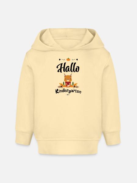süßes Eichhörnchen Design mit Herbstmotiven - Baby Organic Hoodie Baby Cruiser von Stanley/Stella - Creme