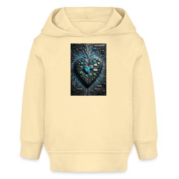 Das Herzstück der Valentinstags-CPU eines Computermanns - Baby Organic Hoodie Baby Cruiser von Stanley/Stella - Creme - Vorne