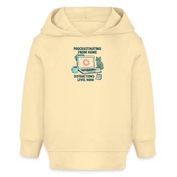 Humour Procrastination Télétravail Chat et Café - Sweat à capuche bébé bio Stanley/Stella - crème - Devant