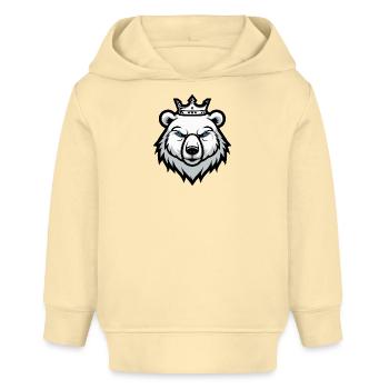 Portrait d’ours polaire Couronne tête d’ours polaire - Sweat à capuche bébé bio Stanley/Stella - crème - Devant