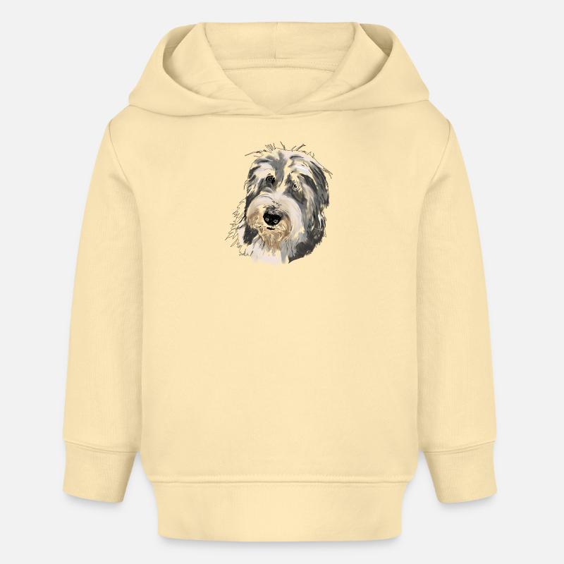 Collie barbu - Sweat à capuche bébé bio Stanley/Stella - crème
