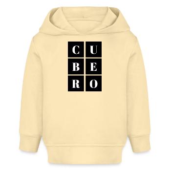 Cube carré noir et blanc - Sweat à capuche bébé bio Stanley/Stella - crème - Devant