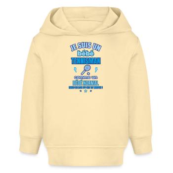 Bébé Tennisman Cadeau de naissance drôle - Sweat à capuche bébé bio Stanley/Stella - crème - Devant