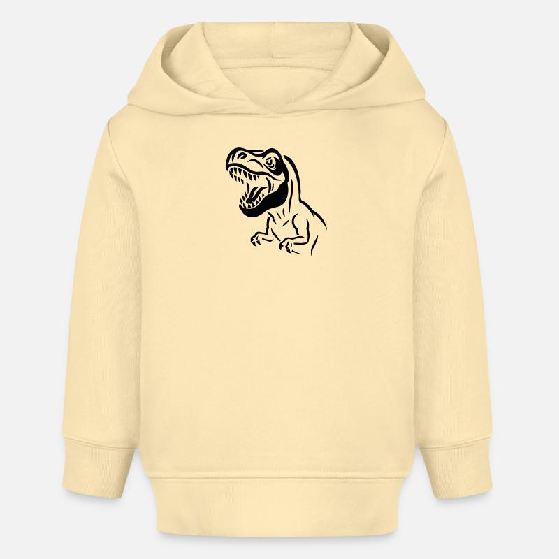 Morsure Dino Silhouette Rex - Sweat à capuche bébé bio Stanley/Stella - crème