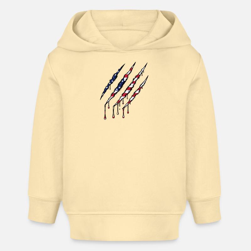 Scratch USA Flag Scratch Trace - Sweat à capuche bébé bio Stanley/Stella - crème