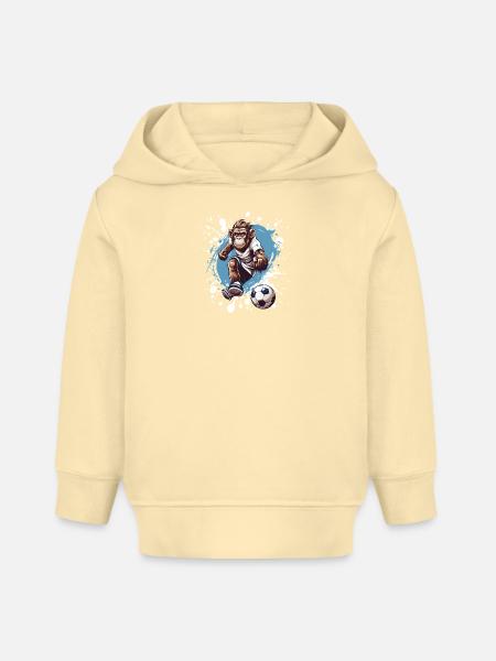 Affe Fussball Team - Baby Organic Hoodie Baby Cruiser von Stanley/Stella - Creme
