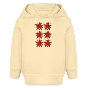 étoiles rouges - Sweat à capuche bébé bio Stanley/Stella - crème - Devant