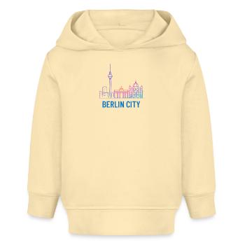 Berlin Stadt Neon Skyline Silhouette Illustration  - Baby Organic Hoodie Baby Cruiser von Stanley/Stella - Creme - Vorne