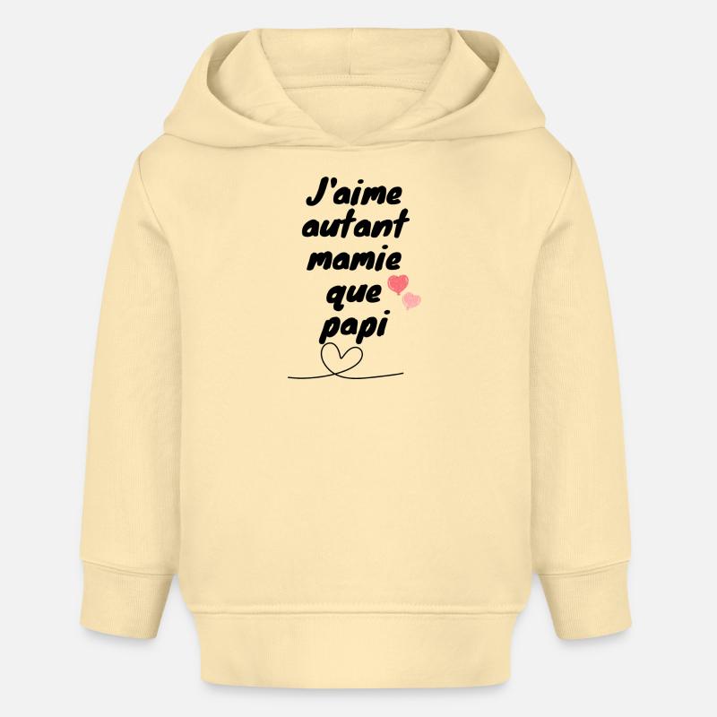 j'aime autant mamie que papi - Sweat à capuche bébé bio Stanley/Stella - crème