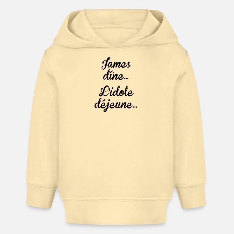 James dîne, l'idole déjeune - Sweat à capuche bébé bio Stanley/Stella - crème