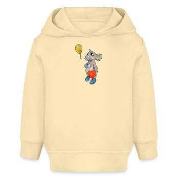 Maus und Luftbollon - Baby Organic Hoodie Baby Cruiser von Stanley/Stella - Creme - Vorne
